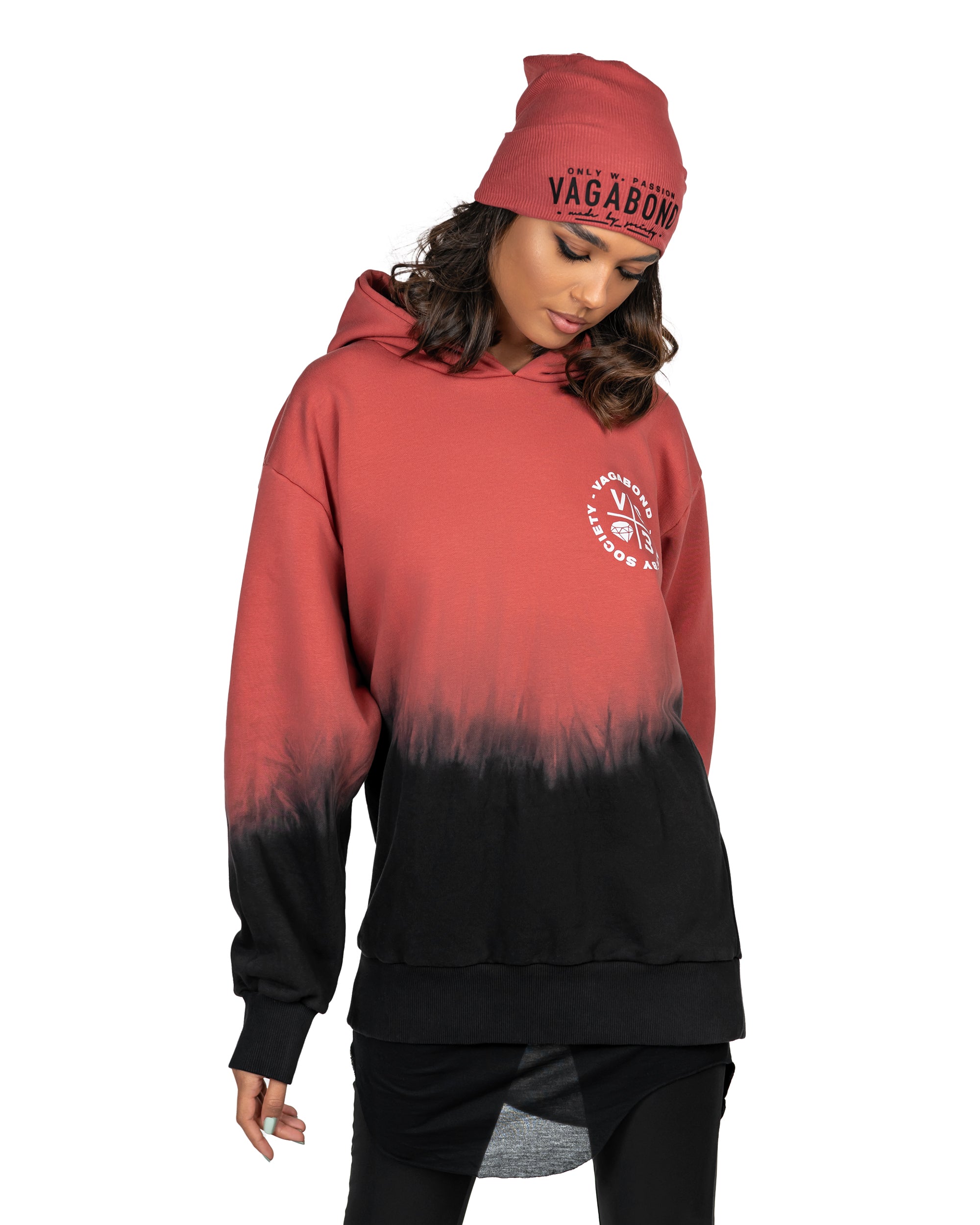 Spalona, ​​dekadencka, lifestylowa bluza z kapturem - H22297