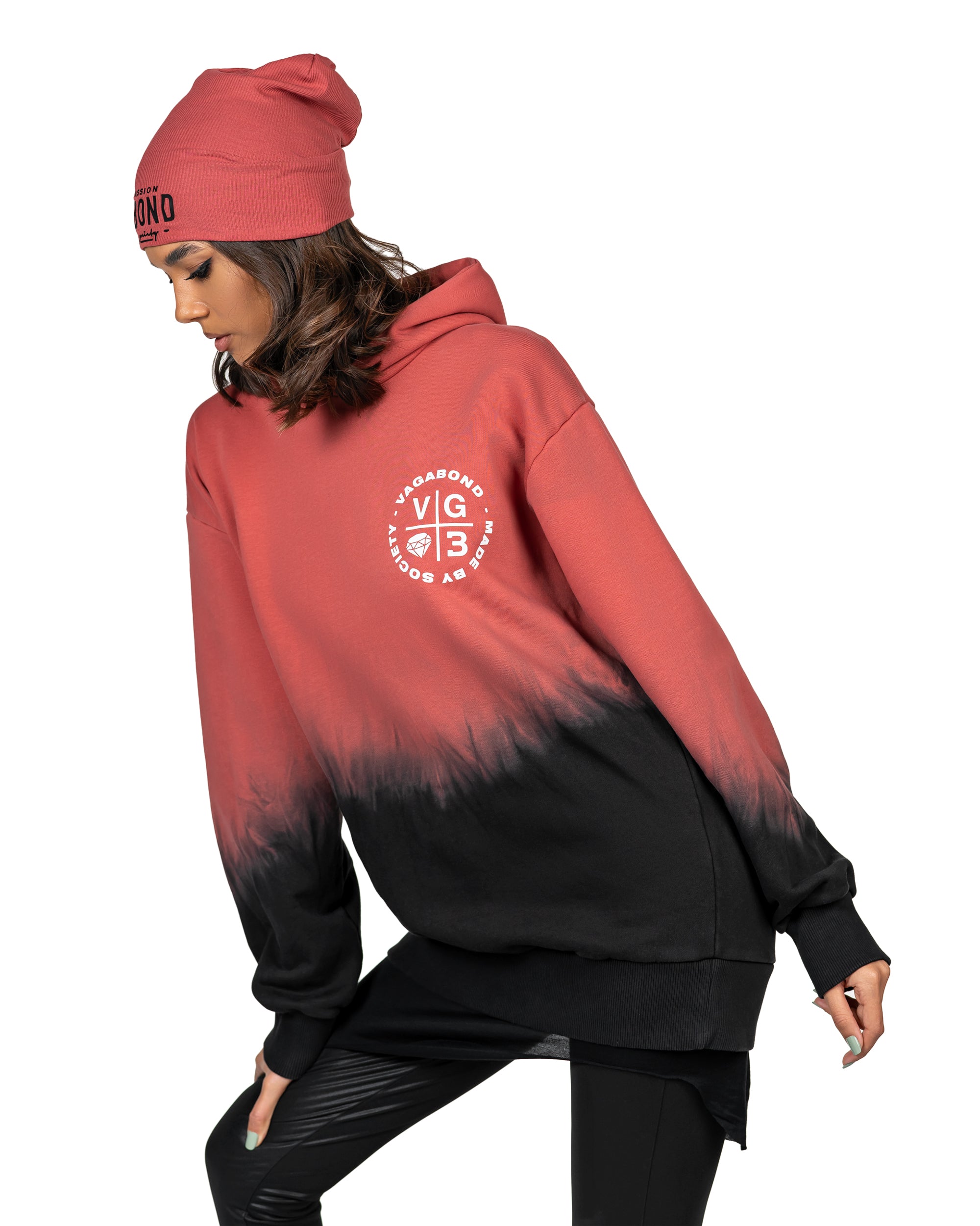 Spalona, ​​dekadencka, lifestylowa bluza z kapturem - H22297