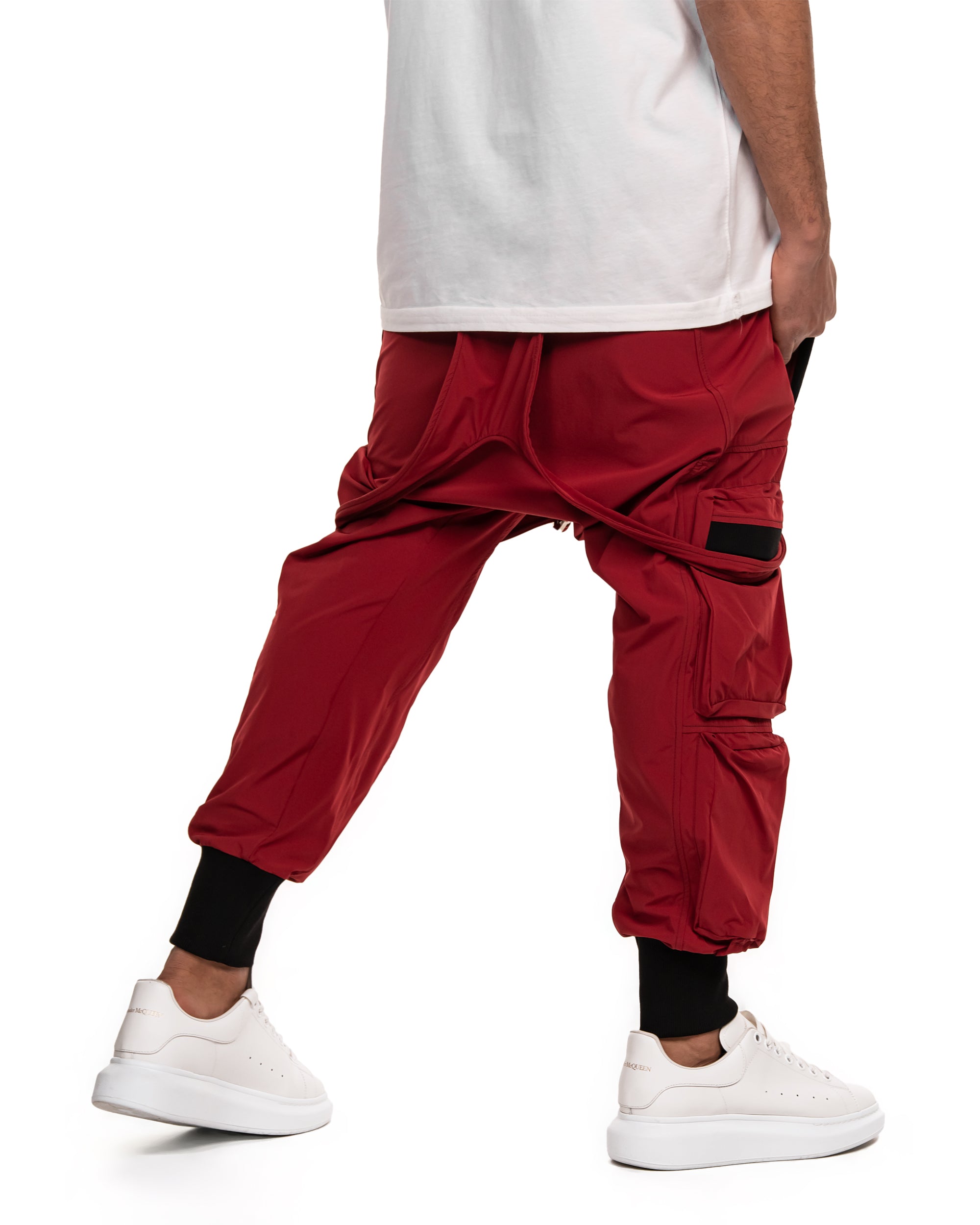 Burgundy dungaree pants - P11805