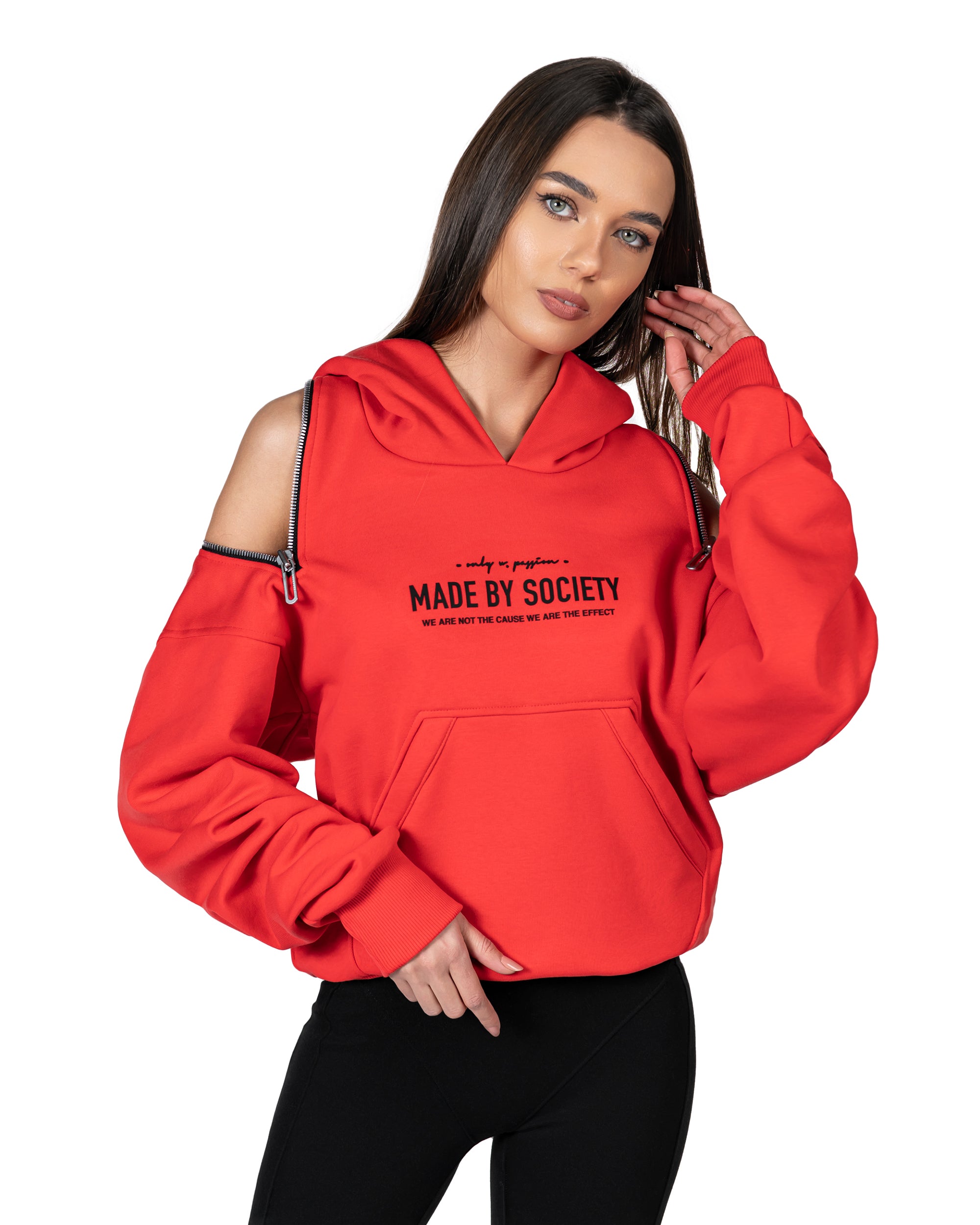 Bluza z kapturem zapinana na zamek błyskawiczny - H24242