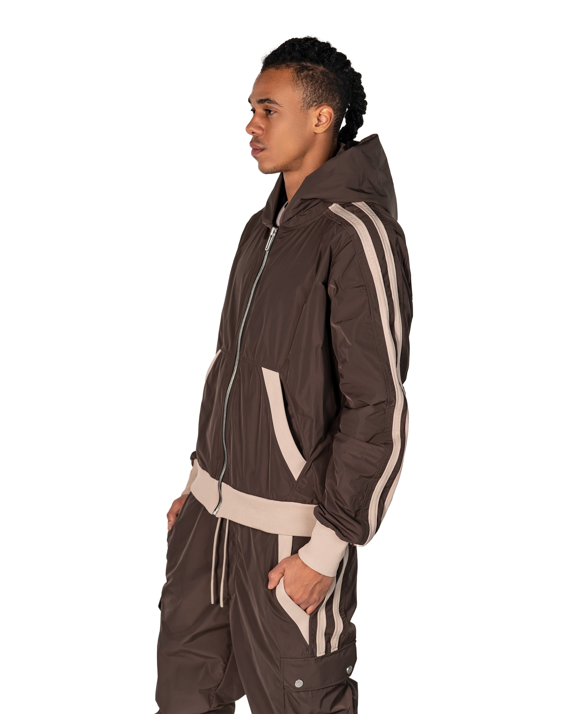 Bluza z kapturem w paski - H14109