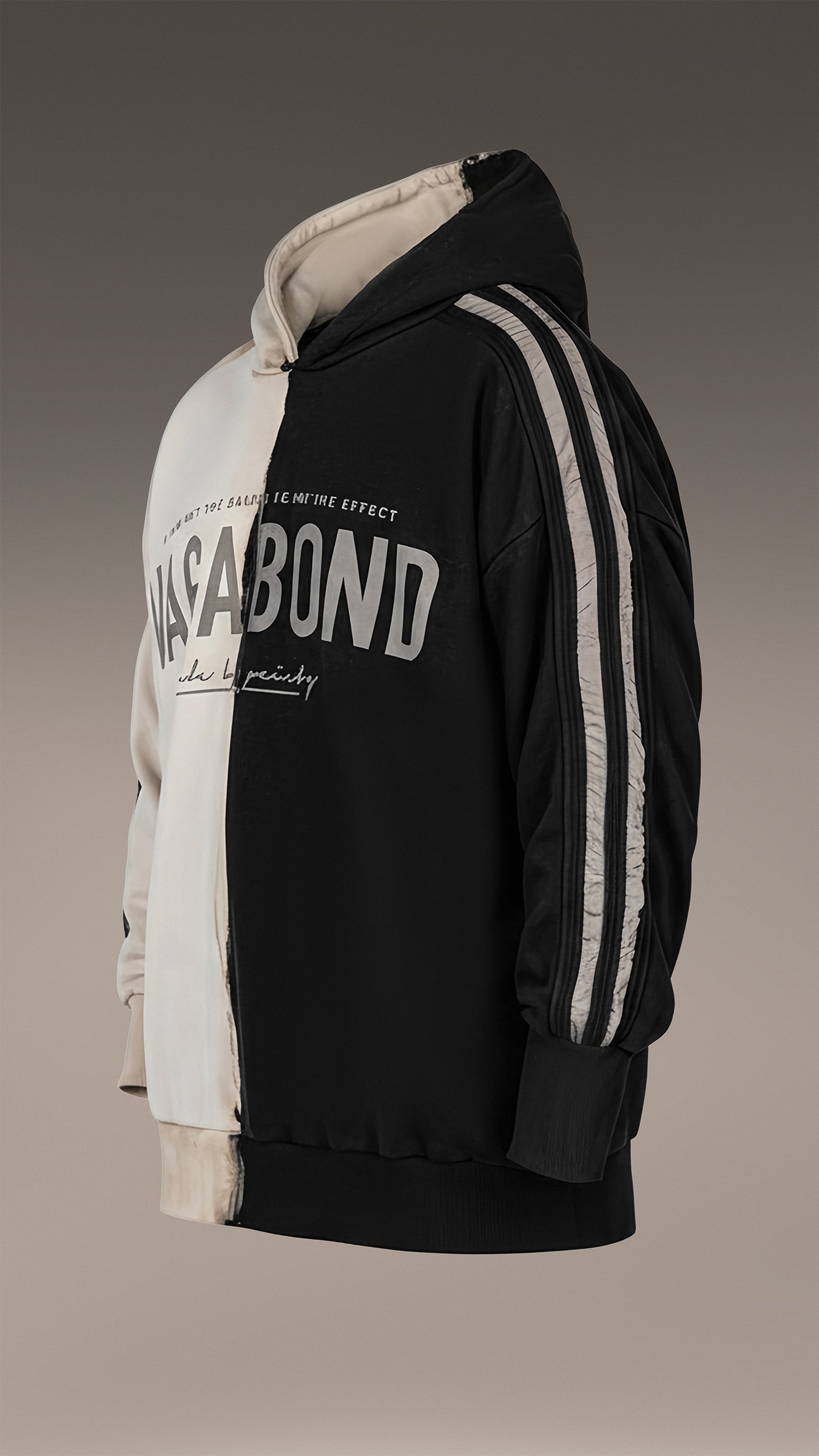 Rozpinana bluza z kapturem w paski - H13805